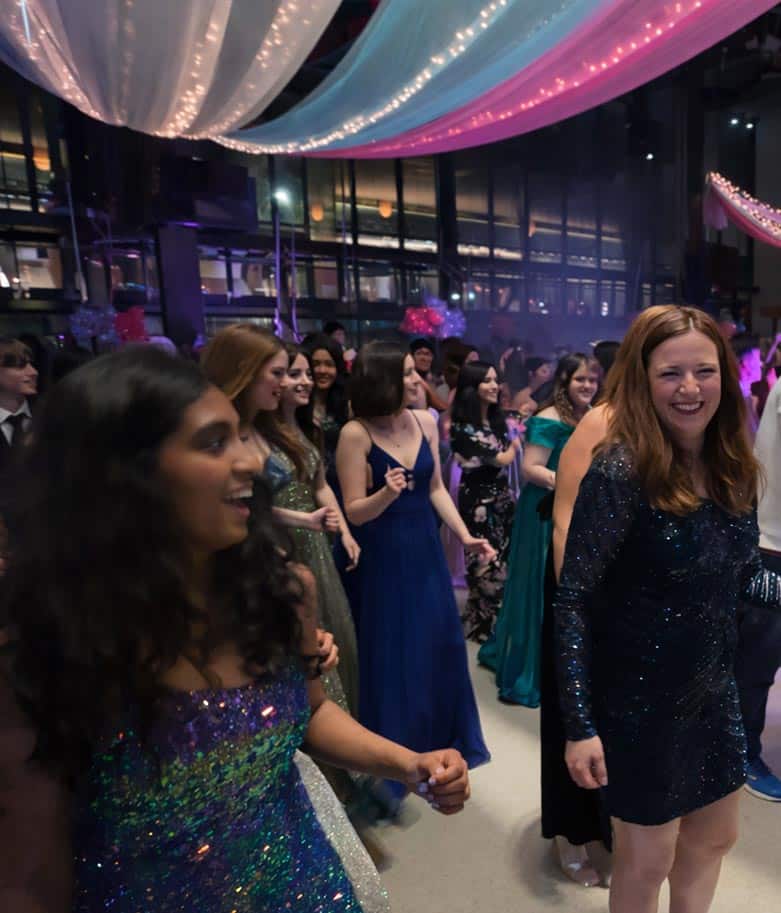 Guests enjoying a lively celebration at a corporate or wedding event in Southlake, Texas, with a professional DJ providing entertainment.<br />
