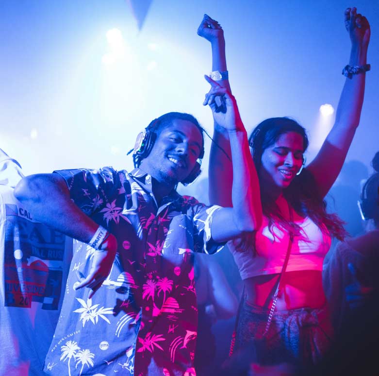 Professional audio-visual and lighting setup for a Denton corporate event