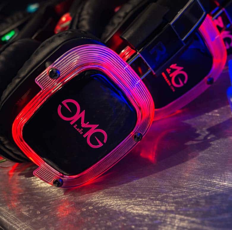Silent disco corporate event in Dallas featuring wireless headphones and professional DJ entertainment for a company celebration