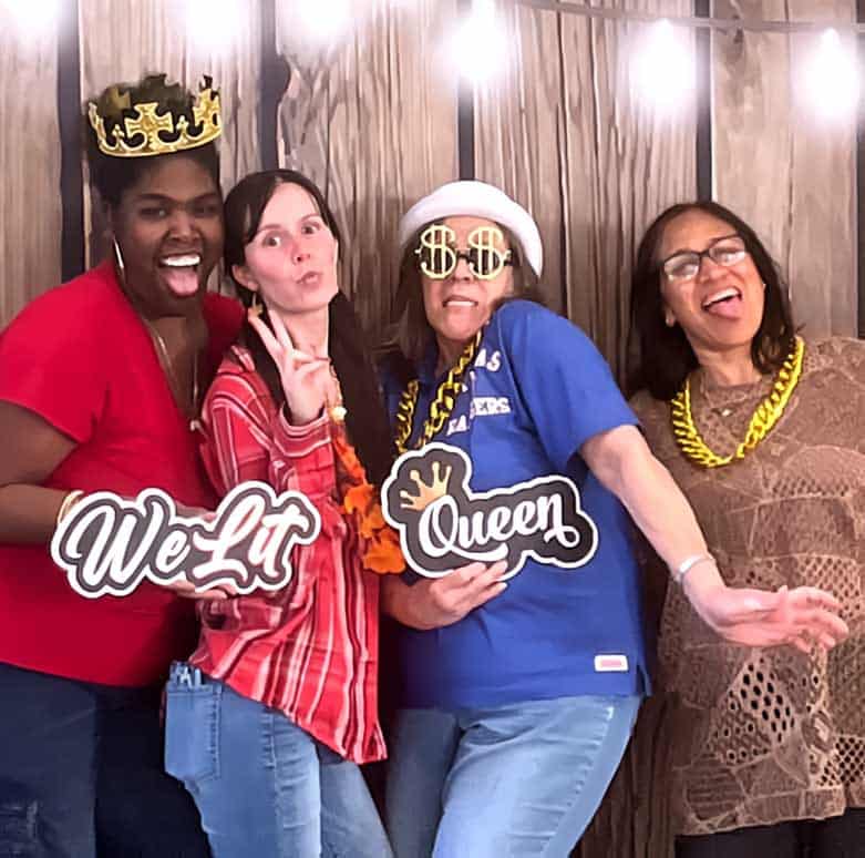 Photobooth rental at Southlake corporate event with employees having fun