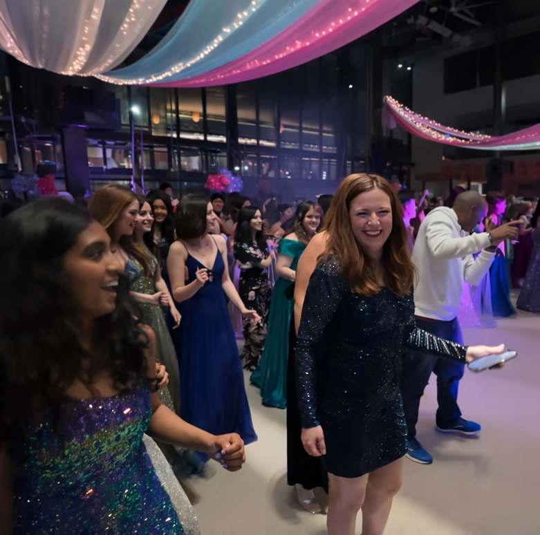 Corporate team building activity in Denton Texas hosted by Great Music and Games with employees participating in a facilitated group challenge